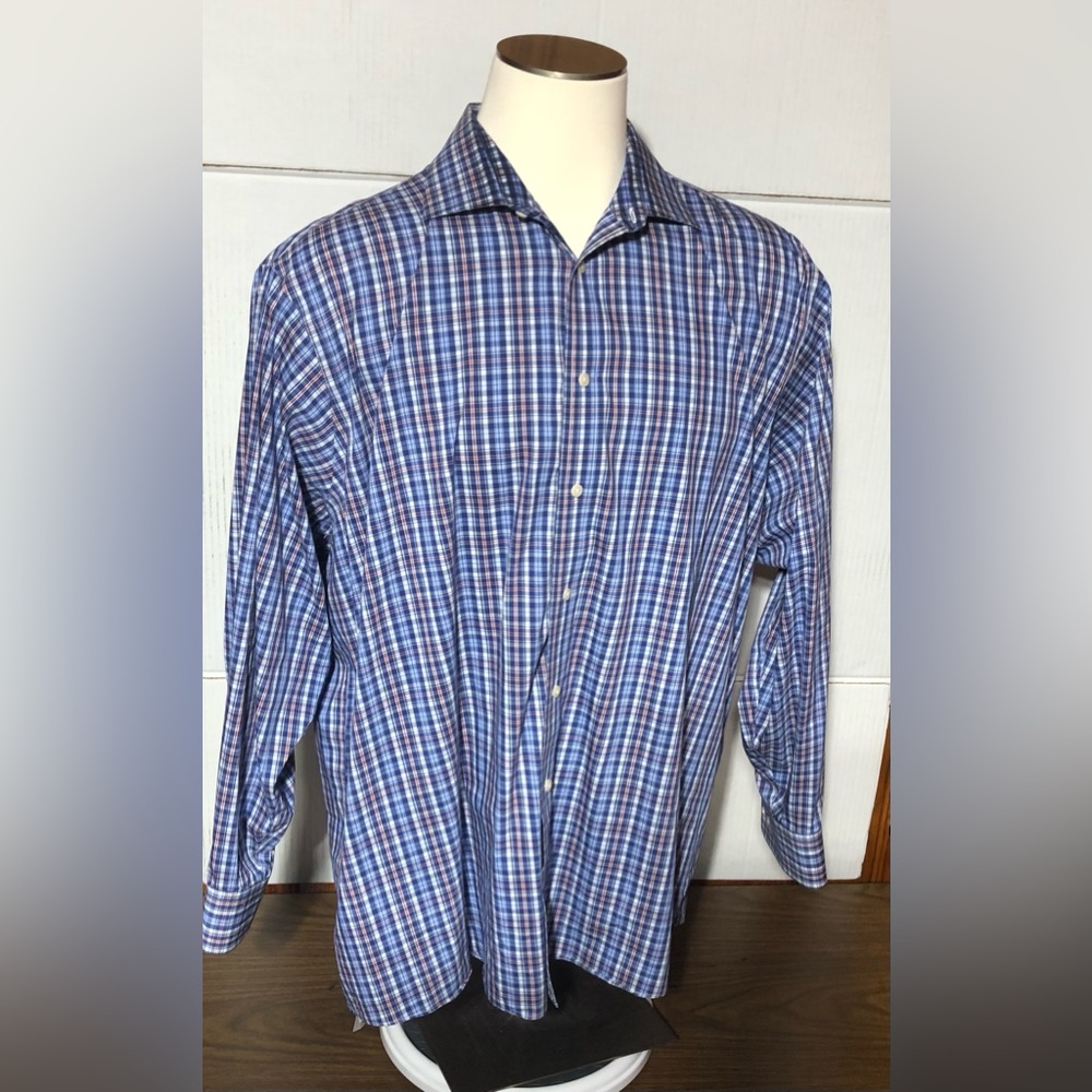 Lauren by Ralph Lauren mens 18 1/2 34/35 long sleeve button up plaid shi…